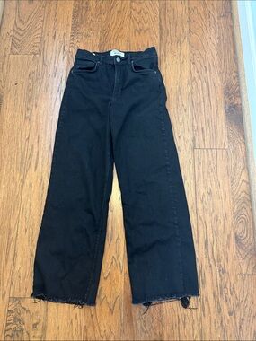Reformation Black Emma High Rise Wide-Leg Jeans